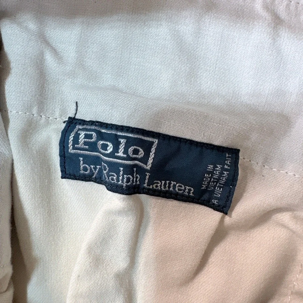 Polo Ralph Lauren Mens Tan Khaki Chino Shorts 33 Cotton Twill Casual Classic